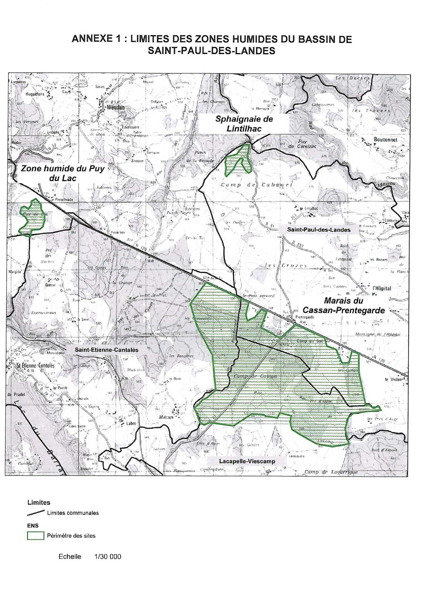 Carte des sites r&eacute;f&eacute;renc&eacute;s espaces naturels sensibles 