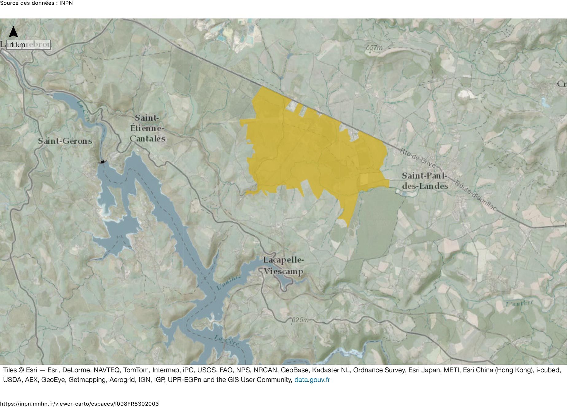 Le site Natura 2000 du Marais de Cassan et de Prentegarde couvre 507 ha sur les communes de Lacapelle-Viescamp, Saint Etienne-Cantales et Saint-Paul-des-Landes dans le département du Cantal.